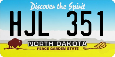 ND license plate HJL351