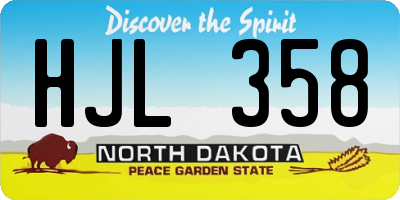 ND license plate HJL358