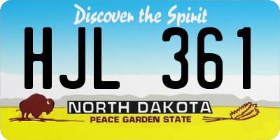 ND license plate HJL361