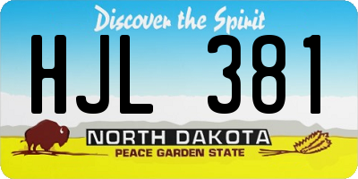 ND license plate HJL381