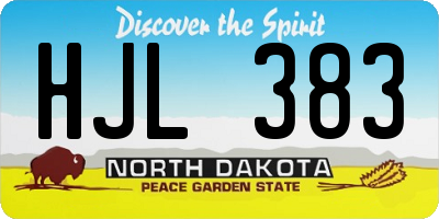 ND license plate HJL383
