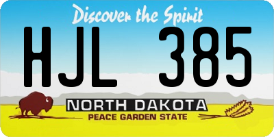 ND license plate HJL385