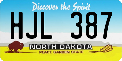 ND license plate HJL387