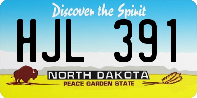 ND license plate HJL391