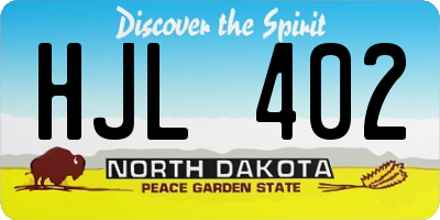 ND license plate HJL402