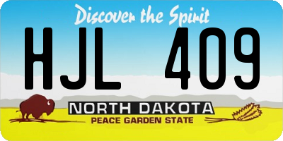 ND license plate HJL409