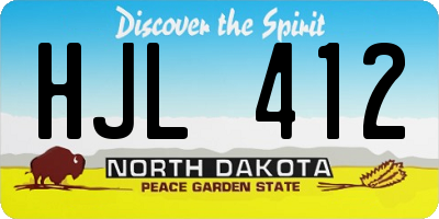 ND license plate HJL412