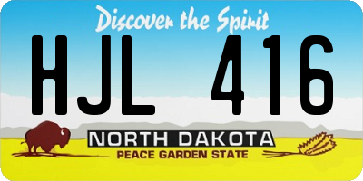 ND license plate HJL416