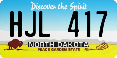 ND license plate HJL417