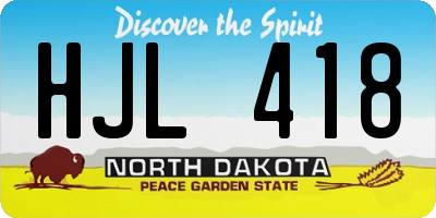 ND license plate HJL418