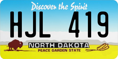 ND license plate HJL419