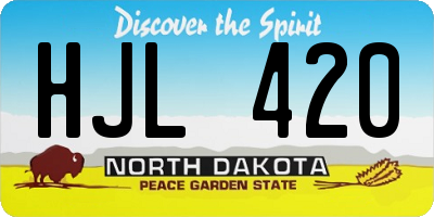 ND license plate HJL420