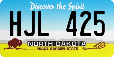 ND license plate HJL425