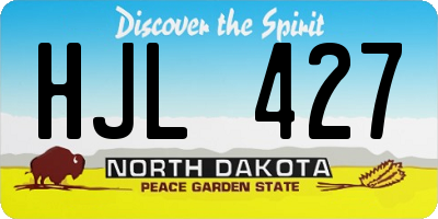 ND license plate HJL427