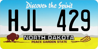 ND license plate HJL429