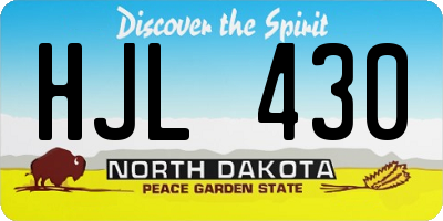 ND license plate HJL430