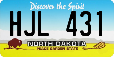 ND license plate HJL431