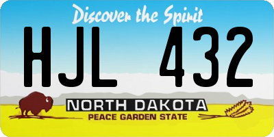 ND license plate HJL432