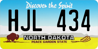 ND license plate HJL434