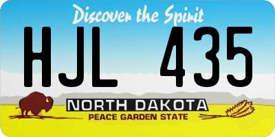 ND license plate HJL435