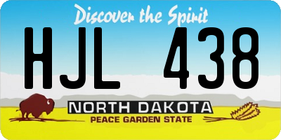 ND license plate HJL438