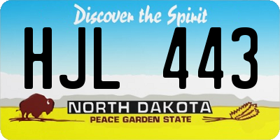 ND license plate HJL443