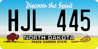 ND license plate HJL445