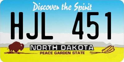 ND license plate HJL451