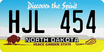 ND license plate HJL454