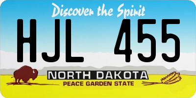 ND license plate HJL455