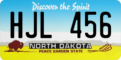 ND license plate HJL456