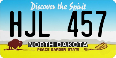 ND license plate HJL457