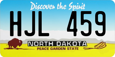 ND license plate HJL459