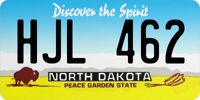 ND license plate HJL462