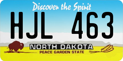 ND license plate HJL463