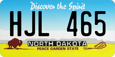 ND license plate HJL465