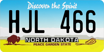 ND license plate HJL466