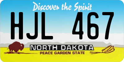 ND license plate HJL467