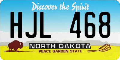 ND license plate HJL468