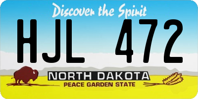 ND license plate HJL472