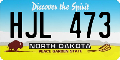 ND license plate HJL473