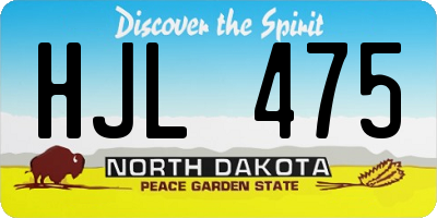 ND license plate HJL475