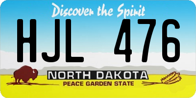 ND license plate HJL476