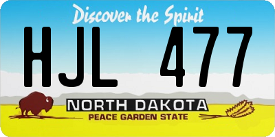 ND license plate HJL477