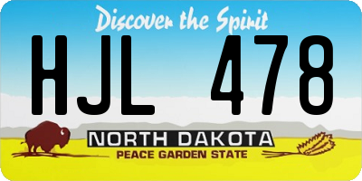 ND license plate HJL478