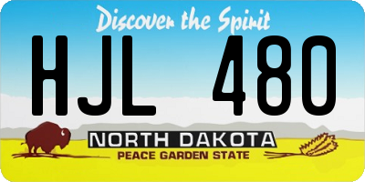 ND license plate HJL480