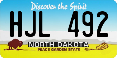 ND license plate HJL492