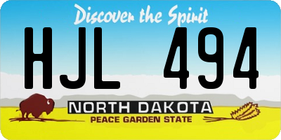 ND license plate HJL494