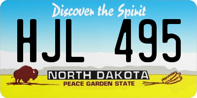 ND license plate HJL495