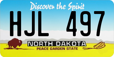 ND license plate HJL497